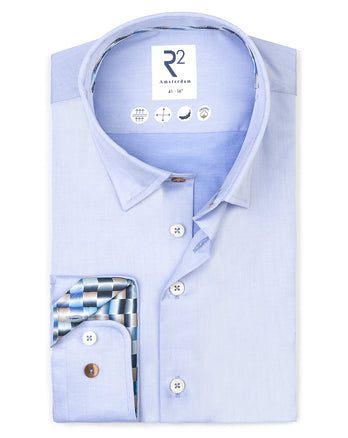 Extra lange Ärmel. 2 PLY Bio-Baumwollhemd 018 - Light blue