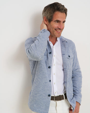 Knit-stretch overshirt 014 - Blue