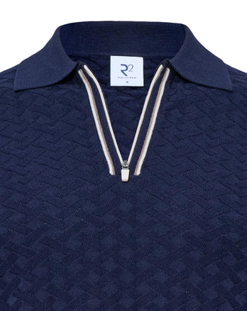 Modalmix polo met ritssluiting 010 - Navy