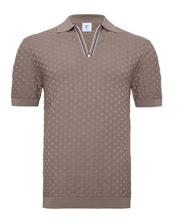Modalmix polo met ritssluiting 042 - Taupe