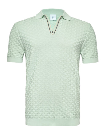 Polo à fermeture à glissière en mélange de fibres 071 - Light green