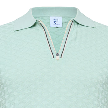 Polo à fermeture à glissière en mélange de fibres 071 - Light green