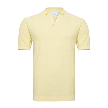 Johnny collar linen blend polo 055 - Yellow