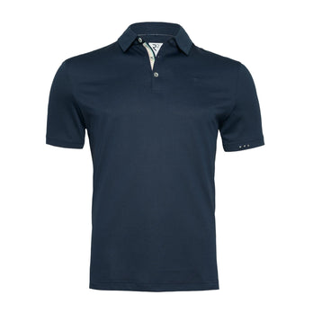 Baumwoll-Leinen-Mischung Polo 010 - Navy