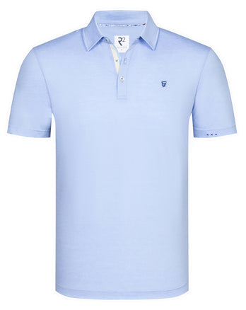 Katoenen linnen mix polo 018 - Light blue