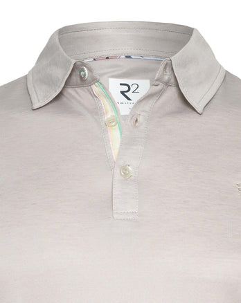 Katoenen linnen mix polo 045 - Beige