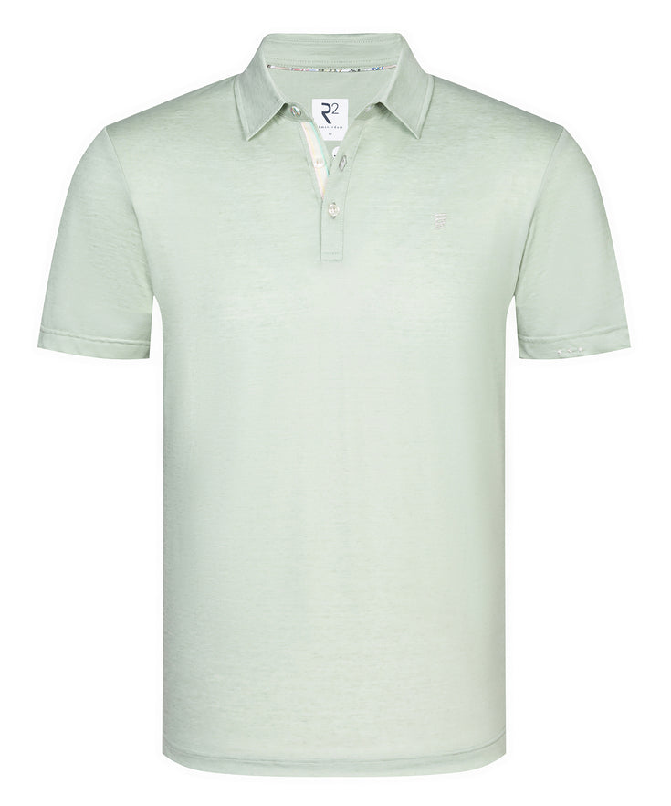 Cotton linen blend polo 071 - Light green