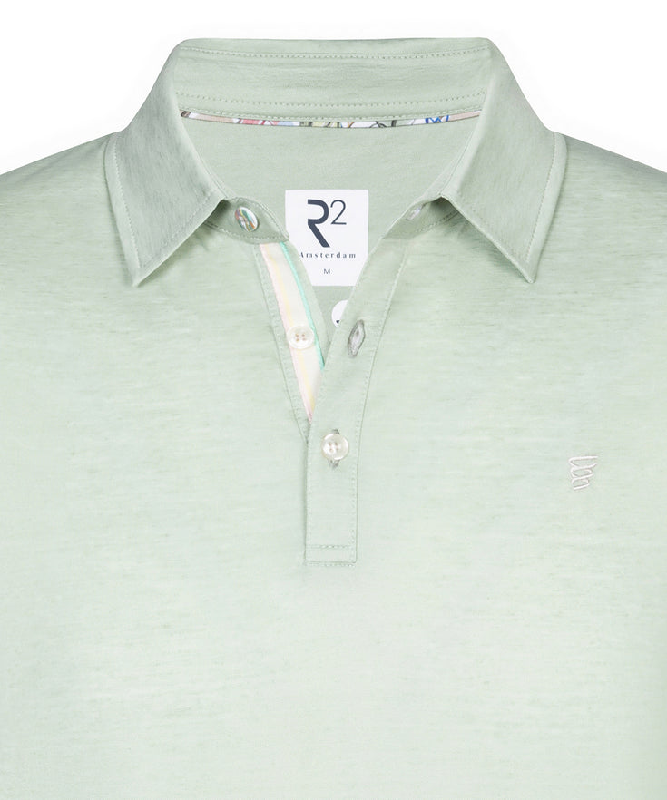 Cotton linen blend polo 071 - Light green