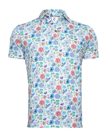 Bloemenprint linnenmix polo 073 - Multicolour