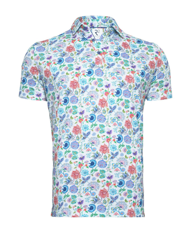 Bloemenprint linnenmix polo 073 - Multicolour