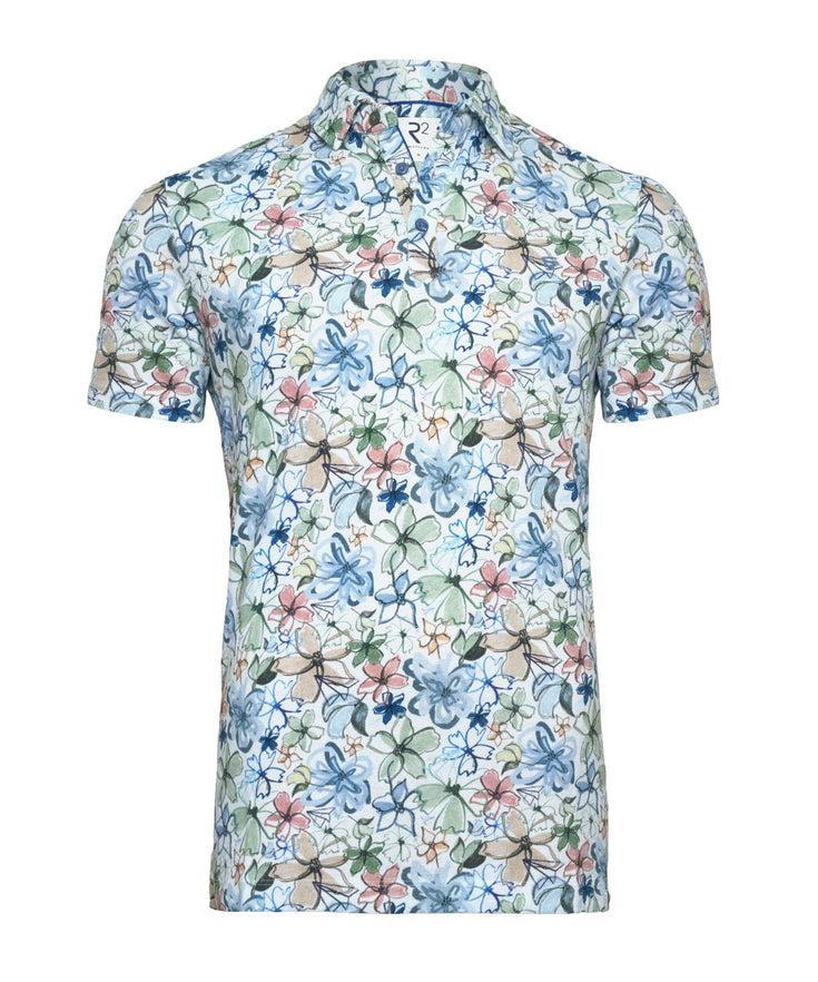 Bloemenprint linnenmix polo 073 - Multicolour