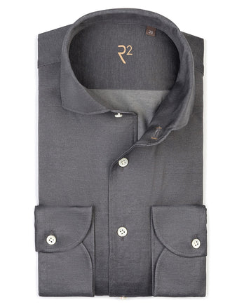 R2 Premium Filoscozia Knitted Baumwollhemd 025 - Antracite