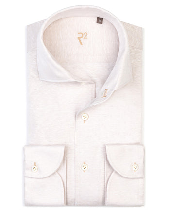 R2 Premium knitted linen blend shirt 045 - Beige