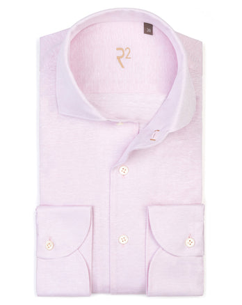 R2 Premium knitted linnenmix overhemd 088 - Light pink