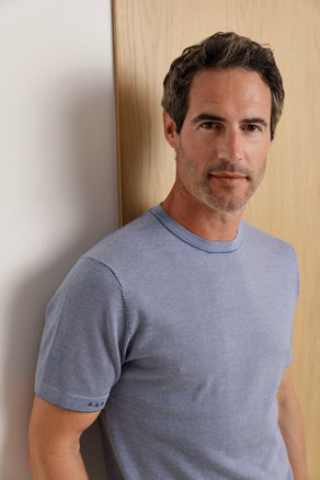 T-shirt en mélange modal 014 - Blue