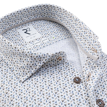 Travel shirt paper plane print 045 - Beige