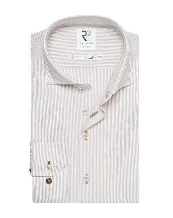 Travel shirt striped 042 - Taupe