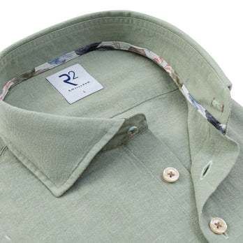 Linen blend shirt 074 - Green