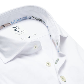 Travel shirt linen blend 004 - White