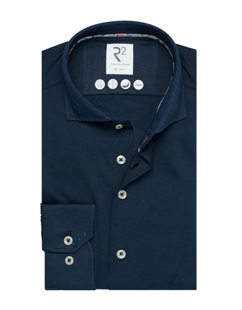 Travel shirt linen blend 010 - Navy