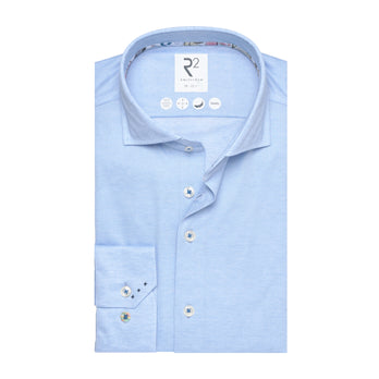 Travel shirt linen blend 018 - Light blue