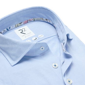 Travel shirt linen blend 018 - Light blue