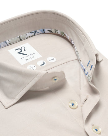 Travel shirt linen blend 045 - Beige