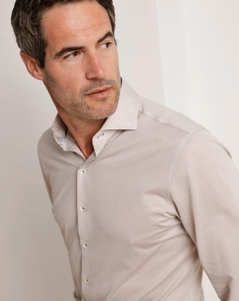 Leinenmischung Travel Hemd 045 - Beige