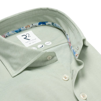 Linnenmix travel overhemd 071 - Light green