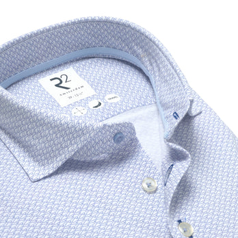 Travel shirt cloud print 012 - Cobalt