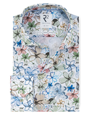 Travel shirt floral print 073 - Multicolour