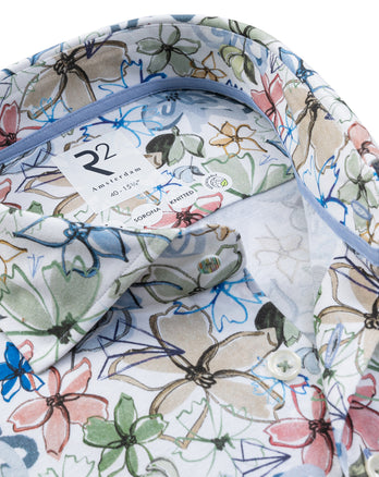 Travel shirt floral print 073 - Multicolour