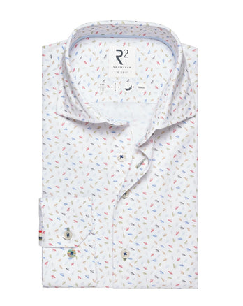 Papieren vliegtuigprint travel overhemd 073 - Multicolour