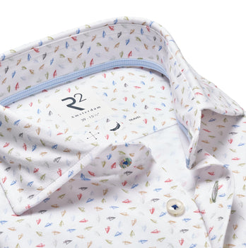 Travel shirt paper plane print 073 - Multicolour