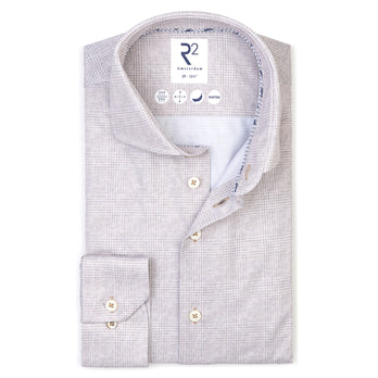 Travel shirt glen check 045 - Beige