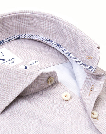 Travel shirt glen check 045 - Beige