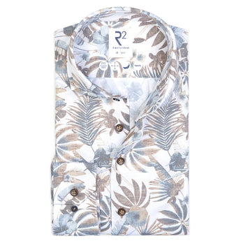 Travel shirt floral print 045 - Beige
