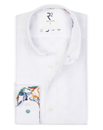 Linnen blend overhemd 004 - White