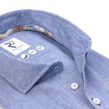Linen blend shirt 012 - Cobalt