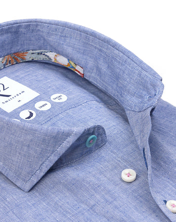 Linen blend shirt 012 - Cobalt