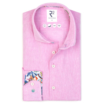 Linen blend shirt 087 - Pink