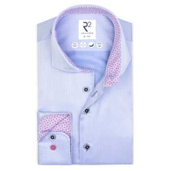 2 PLY Fine Twill Baumwollhemd 018 - Light blue