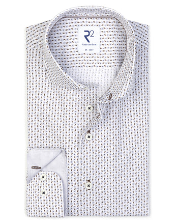 Blumenmuster Baumwollhemd 041 - Brown