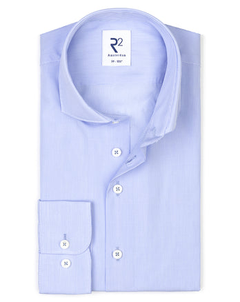 Krijtstreep katoenen overhemd 018 - Light blue