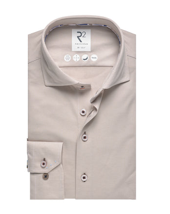 Extra lange Ärmel. Travel Hemd Dobby 045 - Beige