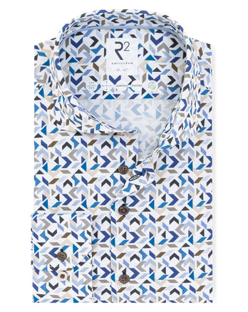 Extra lange Ärmel. Travel Hemd Sorona 014 - Blue