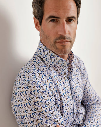 Extra lange mouwen. Travel overhemd Sorona 014 - Blue