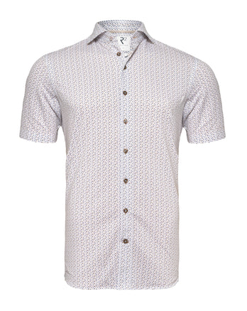 Short sleeve paper plane print travel shirt 045 - Beige
