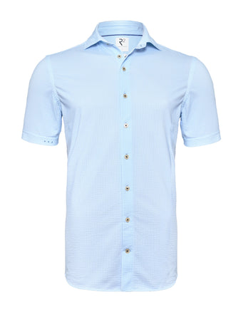 Short sleeve polyamide blend shirt 018 - Light blue