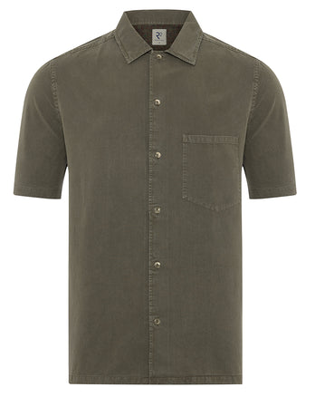 Chemise à manches courtes en mélange de lyocell 070 - Dark green
